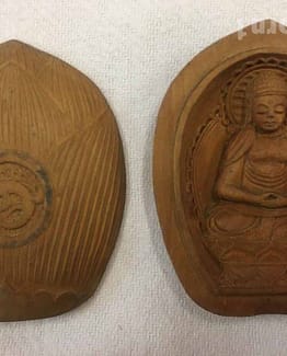 Kleine Holzstatue/Holzdose Buddha
